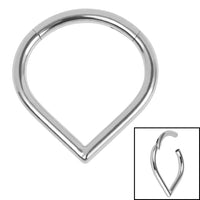 Titanium Plain Teardrop Hinged Clicker Ring