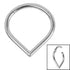 Titanium Plain Teardrop Hinged Clicker Ring