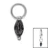 Steel Charm - Jewelled Marquise