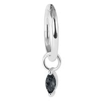 Steel Hinged Clicker Ring with Steel Jewelled Marquise Charm
