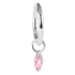 Steel Hinged Clicker Ring with Steel Jewelled Marquise Charm
