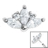 Steel Threadless (Bend/Push fit) Claw Set 3 Jewelled Marquise Sunset