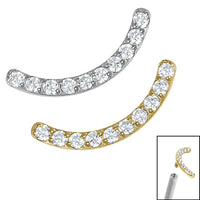 Titanium Claw Set Jewelled Smile Curved Bar for Internal Thread shafts in 1.2mm