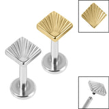 Titanium Internally Threaded Labrets 1.2mm - Titanium Ridged Diamond