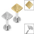 Titanium Internally Threaded Labrets 1.2mm - Titanium Ridged Diamond