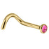Gold Titanium Jewelled Nose Stud