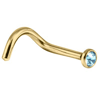 Gold Titanium Jewelled Nose Stud
