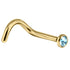Gold Titanium Jewelled Nose Stud