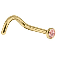Gold Titanium Jewelled Nose Stud