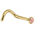 Gold Titanium Jewelled Nose Stud