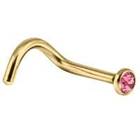 Gold Titanium Jewelled Nose Stud
