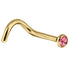 Gold Titanium Jewelled Nose Stud