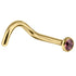 Gold Titanium Jewelled Nose Stud