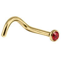 Gold Titanium Jewelled Nose Stud