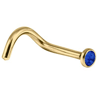 Gold Titanium Jewelled Nose Stud