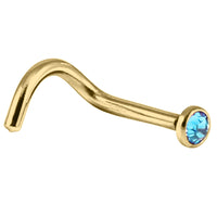 Gold Titanium Jewelled Nose Stud
