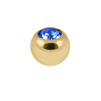 Gold Titanium Jewelled Balls 1.2mm