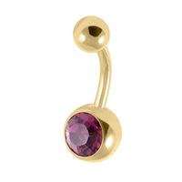 Gold Titanium Jewelled Belly Bars