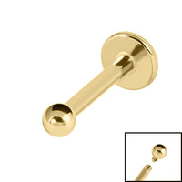 Gold Titanium Internally Threaded Labrets 1.2mm
