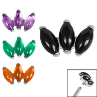 Titanium Claw Set 3 Stone Marquise Fan for Internal Thread shafts in 1.2mm