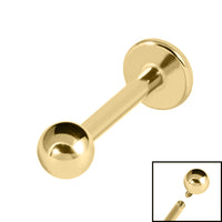 Gold Titanium Internally Threaded Labrets 1.2mm