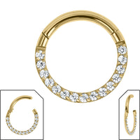 Steel Pave Set Eternity Hinged Clicker Ring