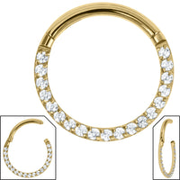 Steel Pave Set Eternity Hinged Clicker Ring