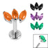 Titanium Internally Threaded Labrets 1.2mm - Titanium Claw Set Jewelled 3 Stone Marquise Fan