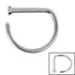 Titanium D shape Open Nose Ring