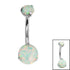 Belly Bar - Titanium Internal Thread Claw Set Opal