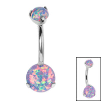 Belly Bar - Titanium Internal Thread Claw Set Opal