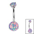 Belly Bar - Titanium Internal Thread Claw Set Opal