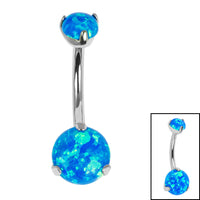 Belly Bar - Titanium Internal Thread Claw Set Opal