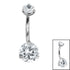 Belly Bar - Titanium Internal Thread Claw Set Double Jewelled