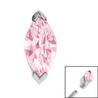 Steel Single Marquise Jewel for Internal Thread shafts in 1.2mm