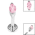 Titanium Internally Threaded Labrets 1.2mm - Steel Single Marquise Jewel