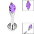 Titanium Internally Threaded Labrets 1.2mm - Steel Single Marquise Jewel