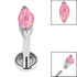 Titanium Internally Threaded Labrets 1.2mm - Steel Single Marquise Opal