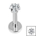 Titanium Internally Threaded Labrets 1.2mm - Titanium 3mm Claw Set CZ Jewelled Star