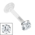 Bioflex Push-fit Labret with Steel Claw Set Round Gem