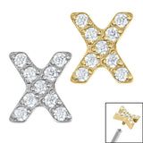 Titanium Claw Set  Jewelled X Top for Internal Thread shafts in 1.2mm