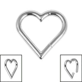 Titanium Heart Hinged Clicker Ring