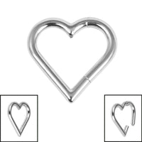 Titanium Heart Hinged Clicker Ring