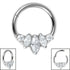 Titanium Claw Set Marquise Fan Hinged Clicker Ring