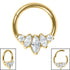 Titanium Claw Set Marquise Fan Hinged Clicker Ring