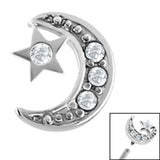 Steel Jewelled Half Moon and Star for Internal Thread shafts in 1.2mm