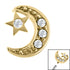 Steel Jewelled Half Moon and Star for Internal Thread shafts in 1.2mm