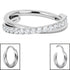 Titanium Pave Set Jewelled Crossover Hinged Clicker Ring