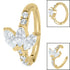 Steel Huggie Belly Clicker Ring - Marquise Jewelled Fan