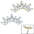 Titanium Claw Set 7 CZ Jewelled Marquise Crown for Internal Thread shafts in 1.2mm